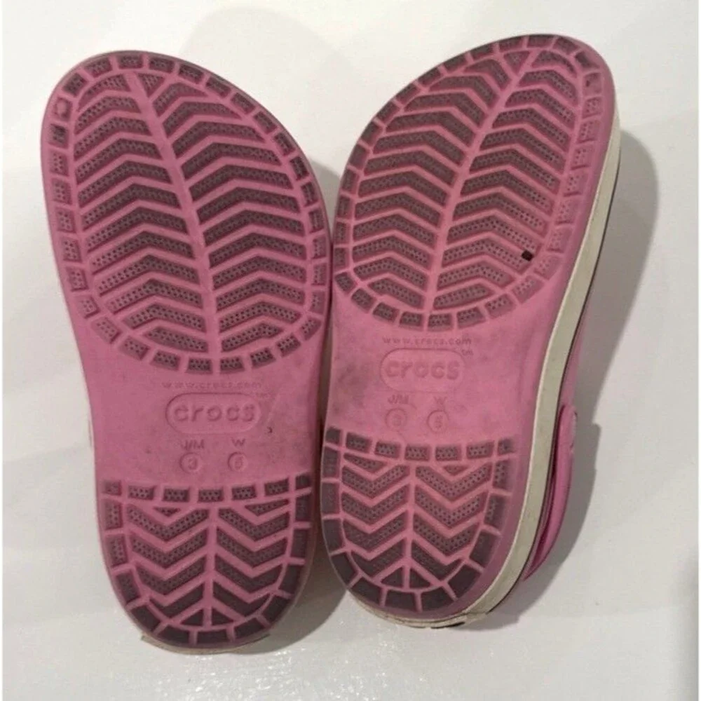 Crocs Kids Pink Classic Clogs Crocband with Jibbitz Girls Size J3